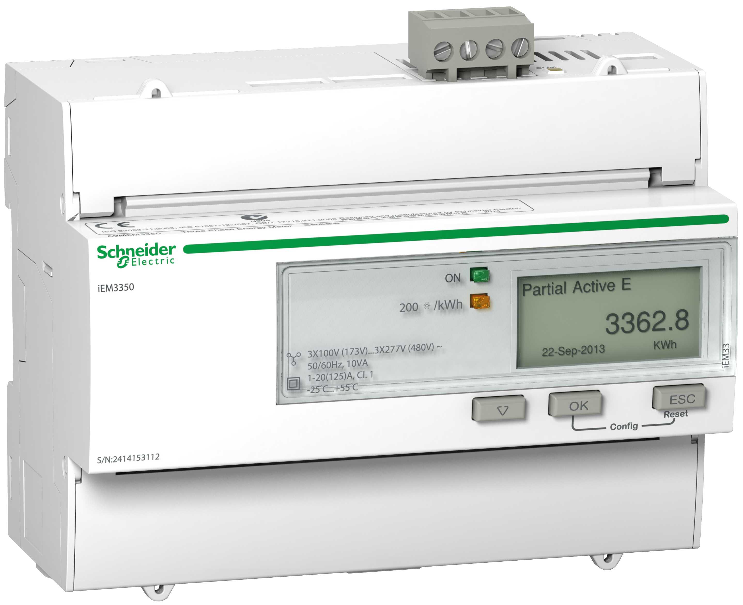 Schneider Electric - A9MEM3350 iEM3350 kWh 125A Modbus