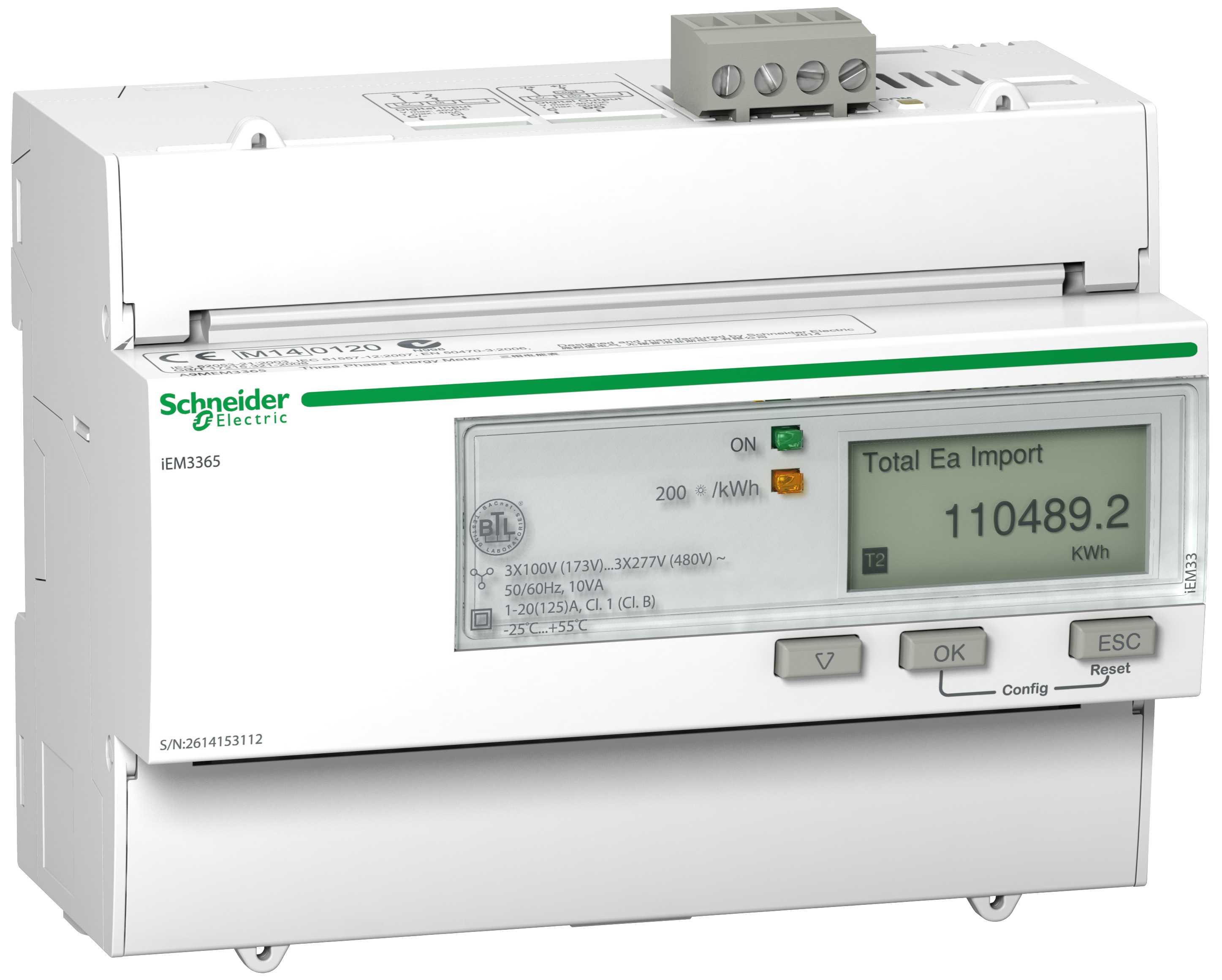 Schneider Electric - A9MEM3365 iEM3365 kWh 125A BACnet MID