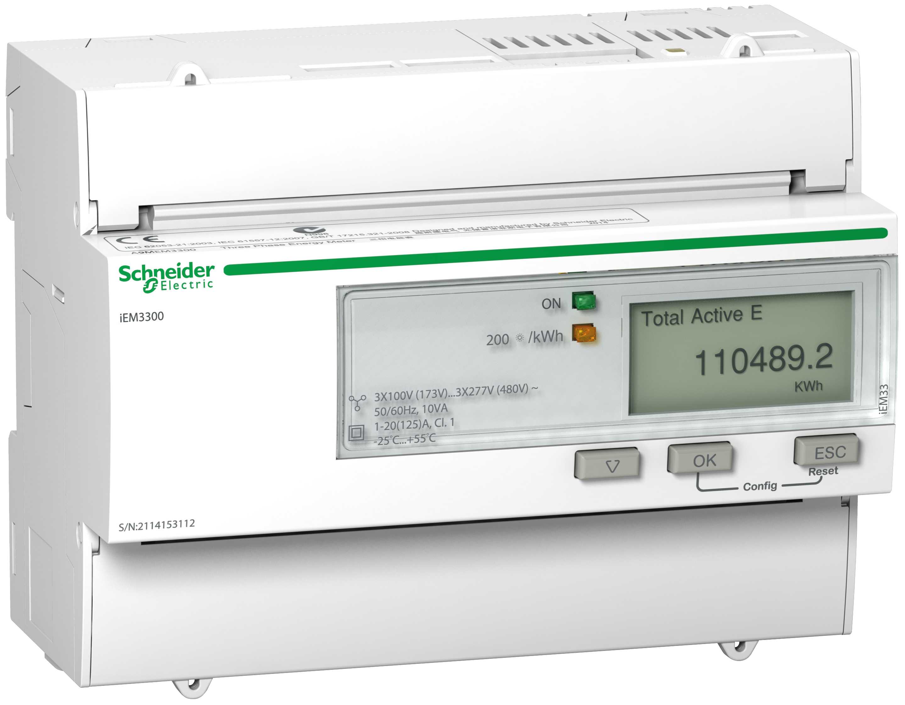 Schneider Electric - A9MEM3300 iEM3300 kWh 125A