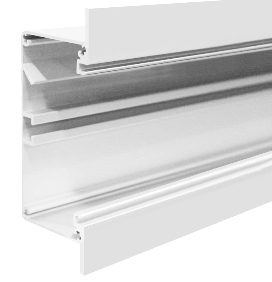 Maxeta - Underdel innfelt 98x50 mm, RAL9003 (6000 mm)