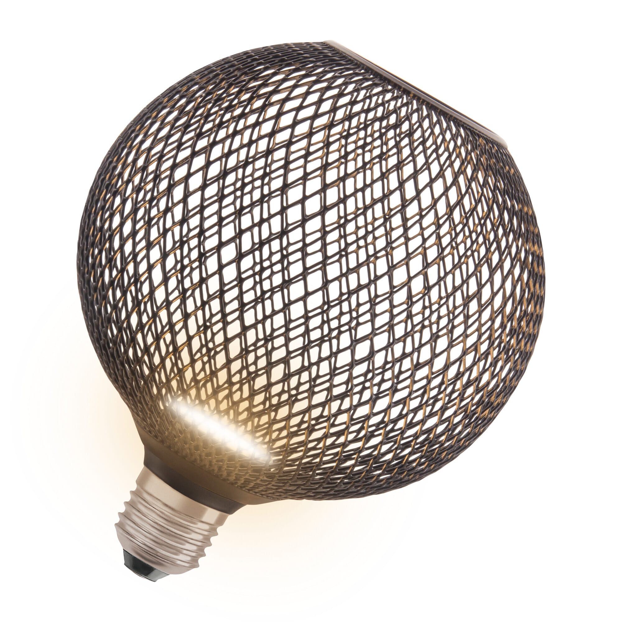 Ledvance - LED CAGE GLOBE GITTER Ø125 IKKE DIM 300lm 827 E27 SORT