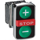 Schneider Electric - ZB4BA73135 Trippel.tr.kn +, - og STOP