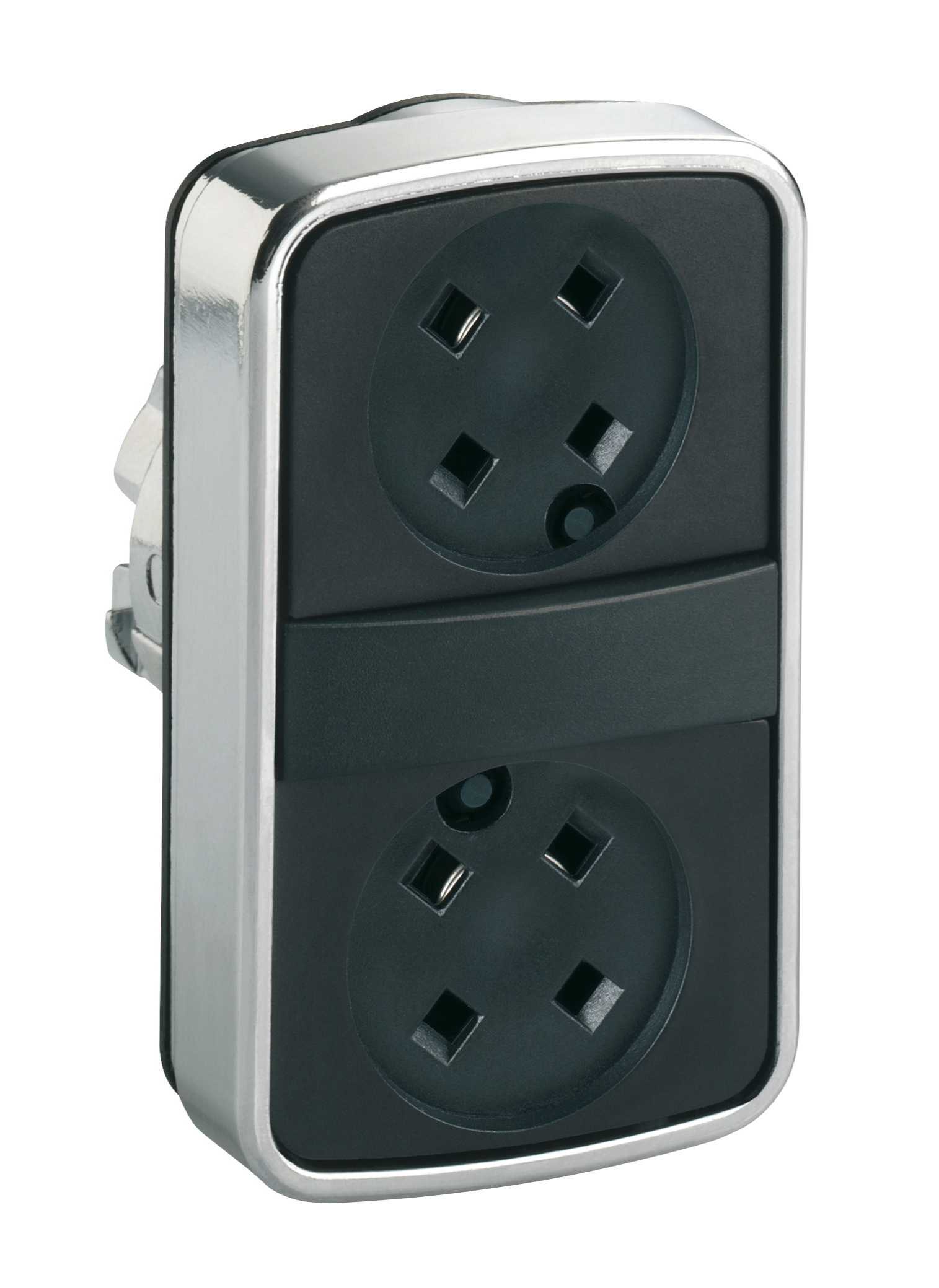 Schneider Electric - Dobbel trykknapphode i metall uten trykflater for separate ZBAxxx kalotter