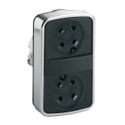 Schneider Electric - Dobbel trykknapphode i metall uten trykflater for separate ZBAxxx kalotter