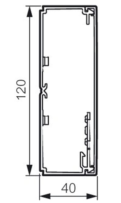 Maxeta - Viadis 120x40 Polarhvit, kanal/lokk