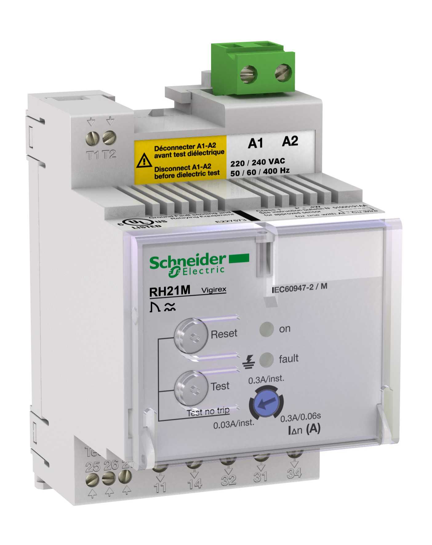 Schneider Electric - Jordfeilrele RH21M 380/415VAC just.