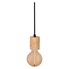 Ledvance - VINTAGE E27 PENDEL WOOD Ø60mm 1,5M LEDNING TEKSTIL+BALDAKIN