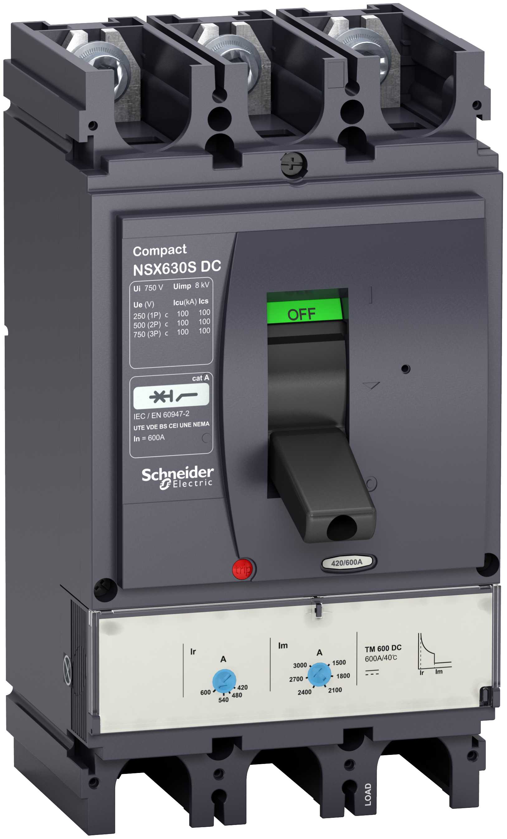 Schneider Electric - Effektbryter NSX250S TM-DC 3p
