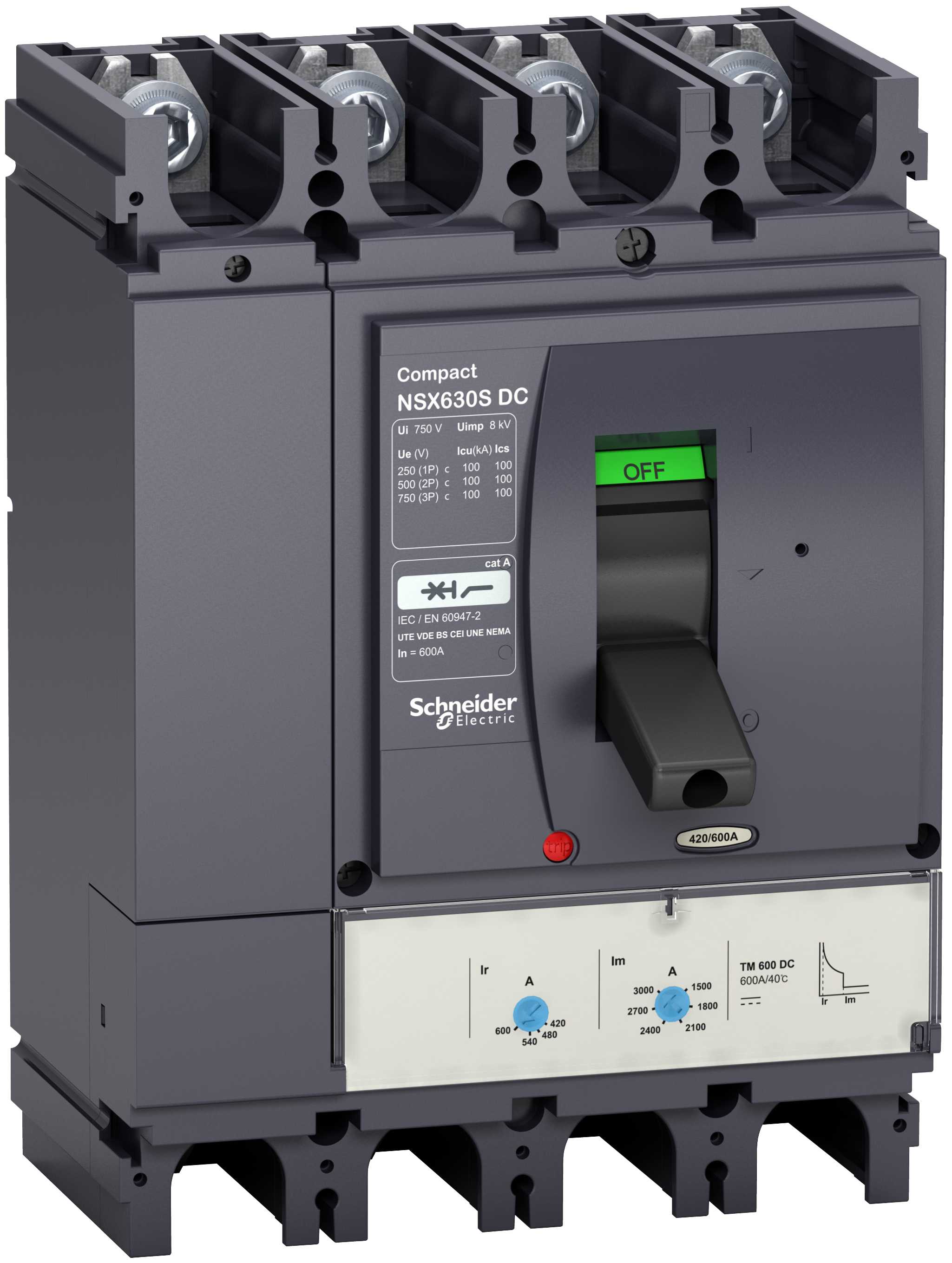 Schneider Electric - Effektbryter NSX400S TM-DC 4p