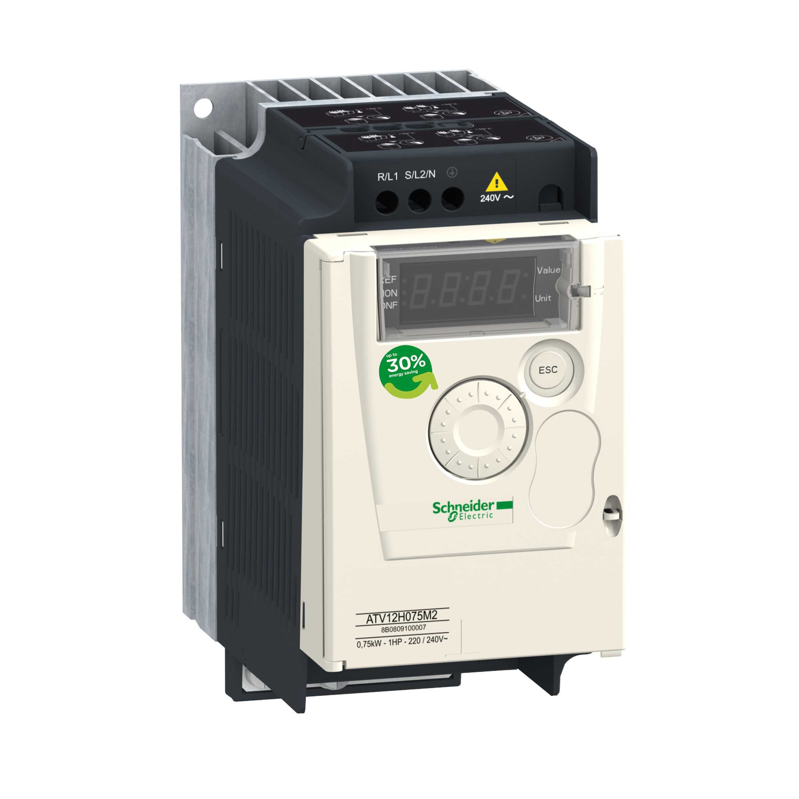 Schneider Electric - ATV12 0,55kW 240V 1-fas m/heatsink