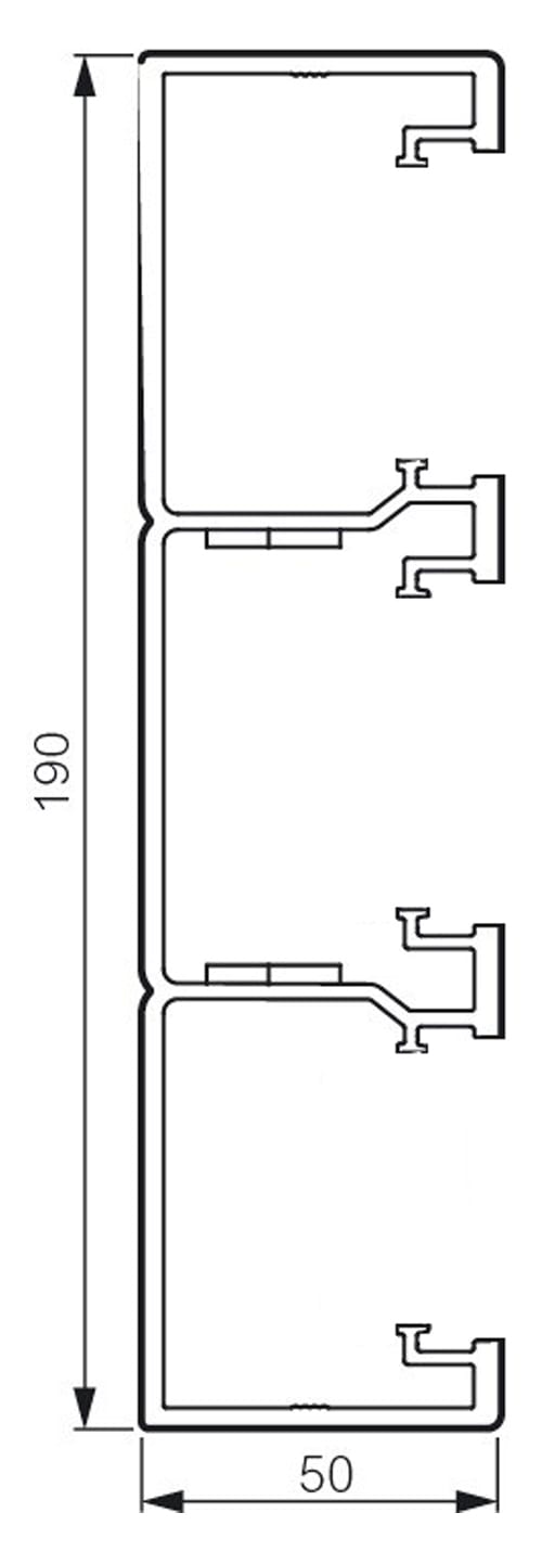 Maxeta - Logix 45, underdel 190x50, Polarhvit 2 m