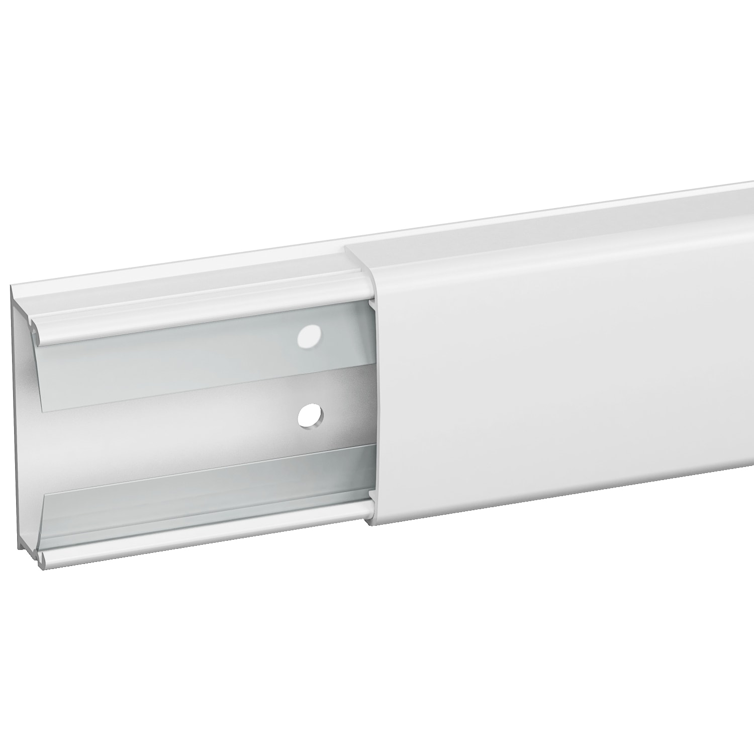 Schneider Electric - OptiLine Minikanal 18x45mm, 1 Rom, PVC, Renhvit, Med innebygd kabelholder