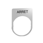Schneider Electric - Harmony skilt i metall 30x40 mm for Ø22 mm trykknapper med "ARRET" lasergravert