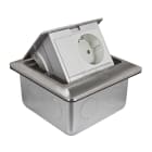 Schneider Electric - Gulvboks S kvadratisk formet-Fjæret- 1 Schuko uttak og USB A uttak- IP44-Metall