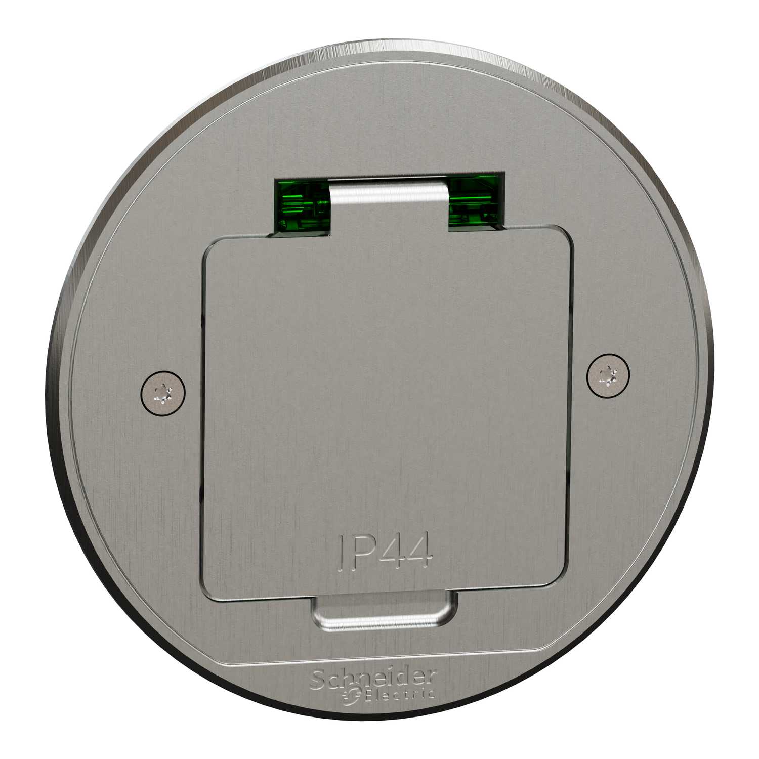 Schneider Electric - Gulvuttak XS  Metall Ett uttak stikkontakt rund