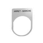 Schneider Electric - Harmony skilt i metall 30x40 mm for Ø22 mm trykknapper med "ARRET-MARCHE" lasergravert