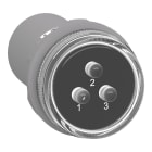 Telemecanique - Signallampe helstøpt Ø30 mm til visning av 3-faset forsyning med 3xhvit LED 3x400VAC+N