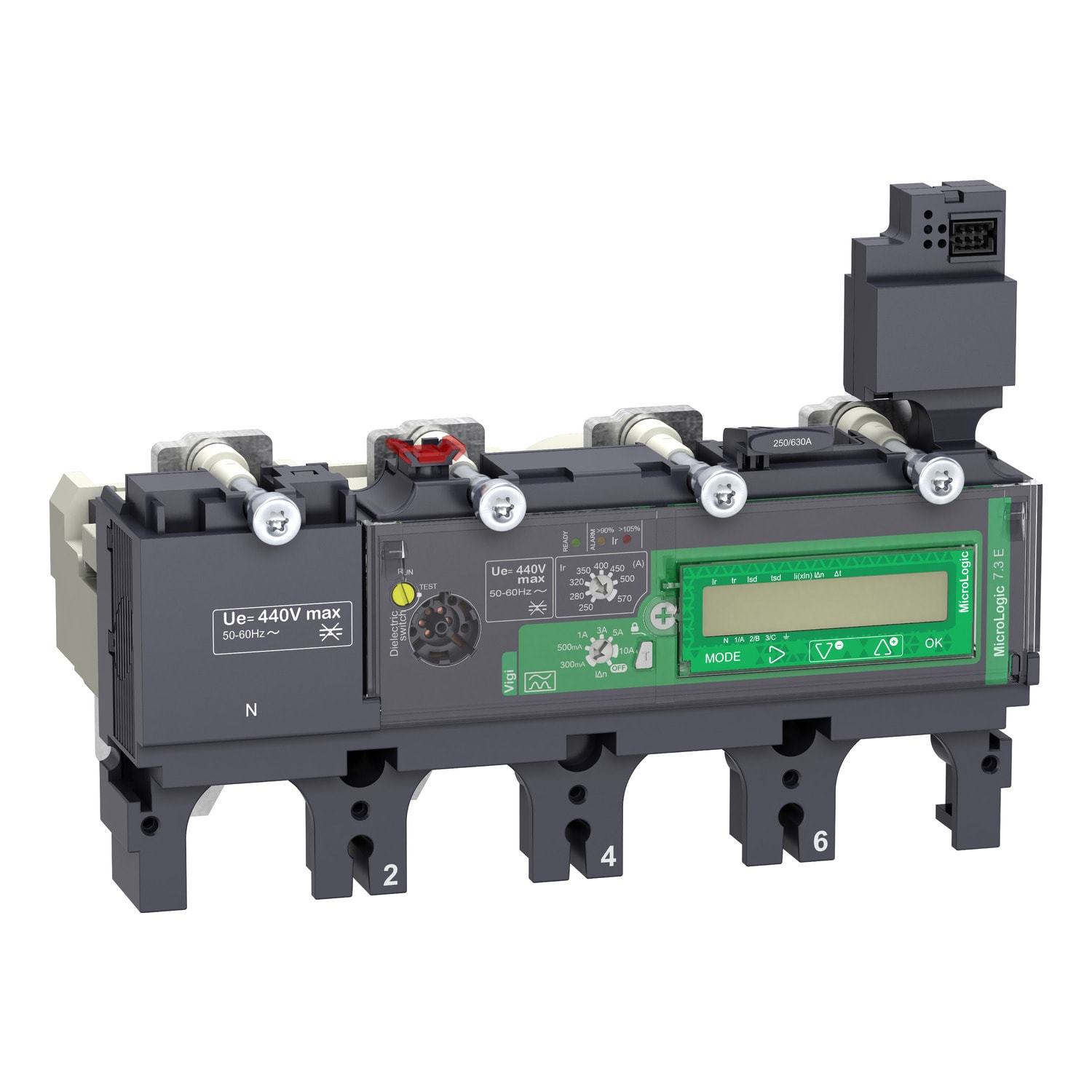 Schneider Electric - Vern for Effektbryter ComPacT NSX400-630-elektronisk-energimåling-jordfeil-Micrologic 7.3E 400A 4p