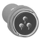 Telemecanique - Signallampe helstøpt Ø30 mm til visning av 3-faset forsyning med rød/gul/grønn LED 3x400VAC+N