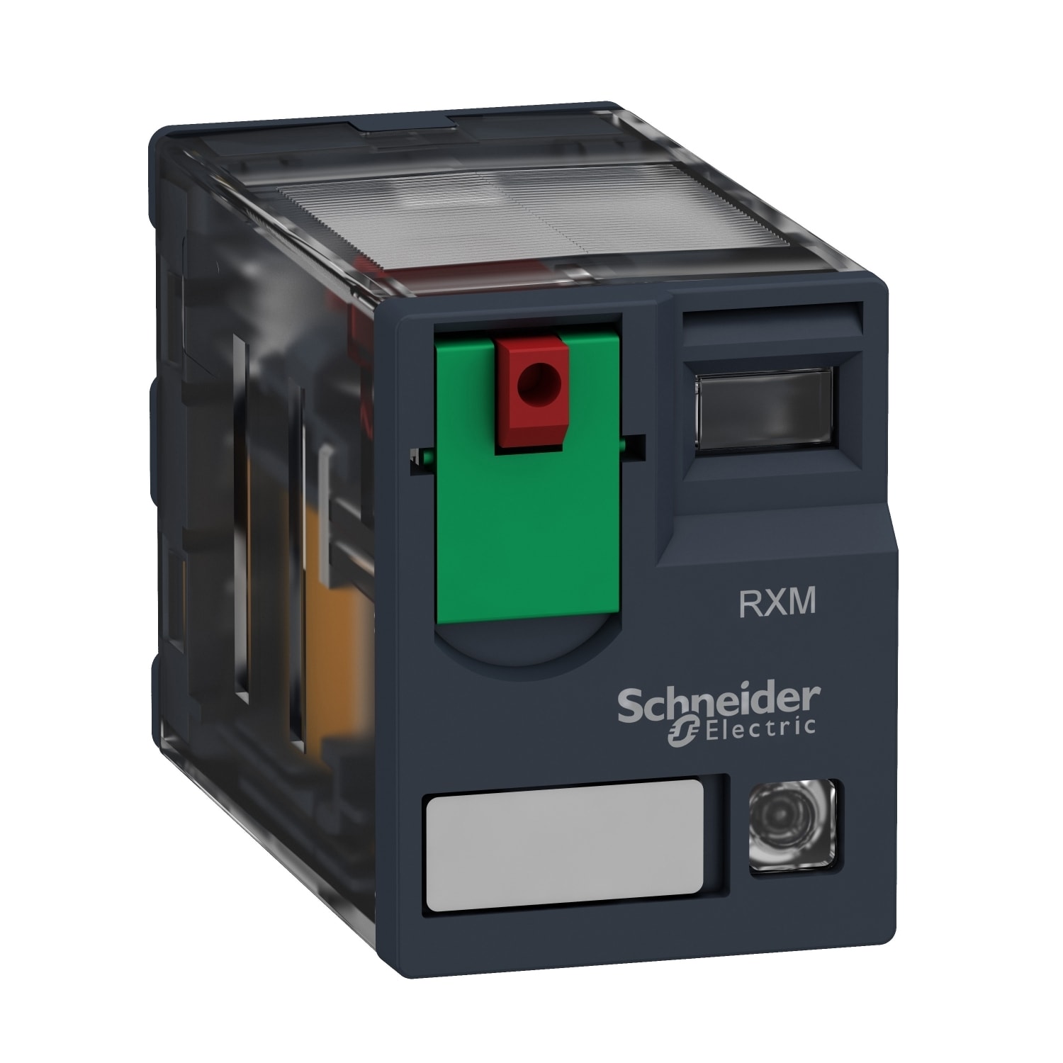 Schneider Electric - Miniatyrpluggrelé 4CO 6A 24VAC m/LED+synlig mekanisk indikator &låsbar testknapp