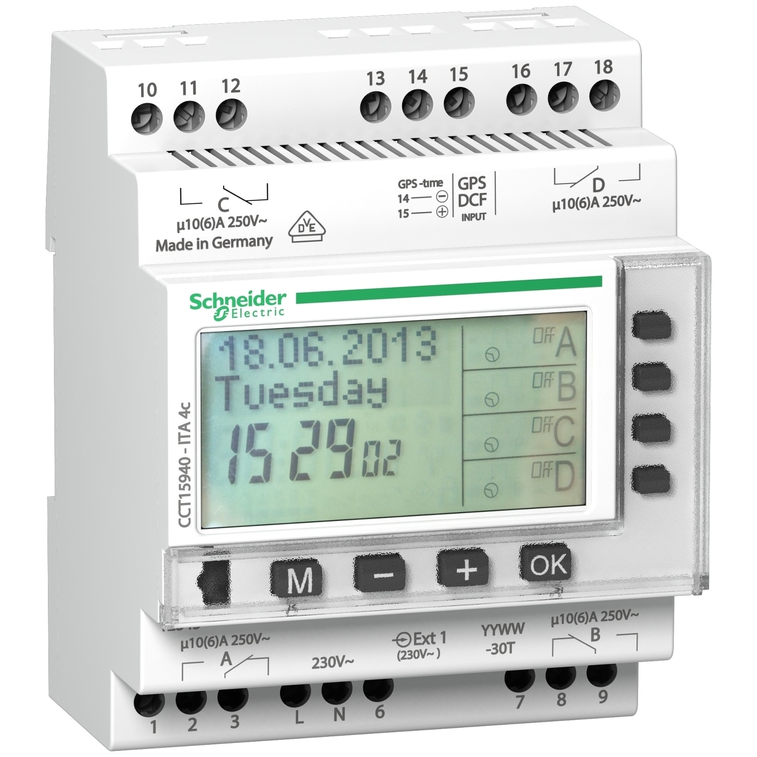 Schneider Electric - Årskoblingsur ITA 4C 4 kanal