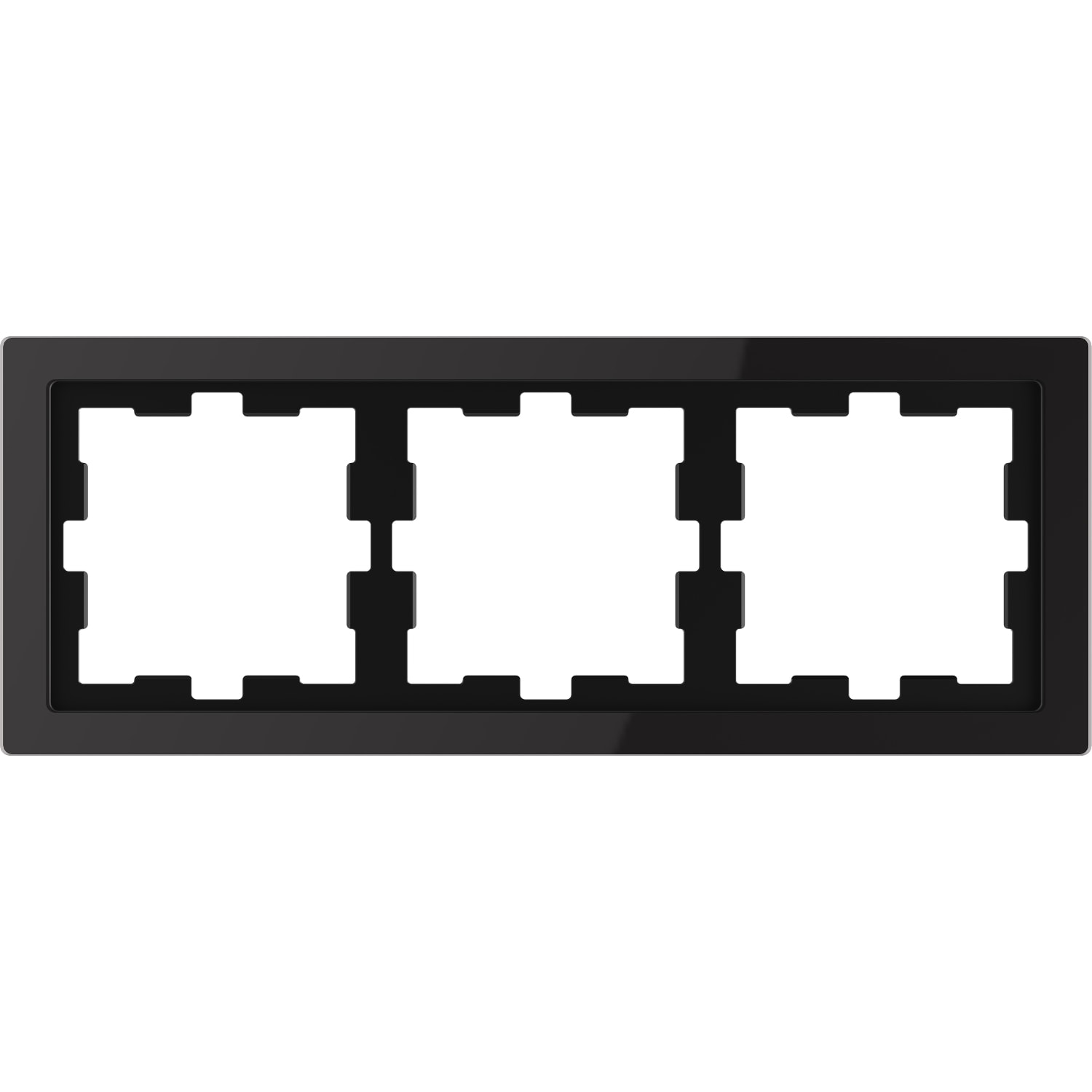Schneider Electric - D-Life 3-hulls glassramme i Onyx Black utførelse - for innsats 71x71mm