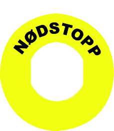 Schneider Electric - SKILT NØDSTOPP Ø 60MM ZBY98301  GUL BUNN