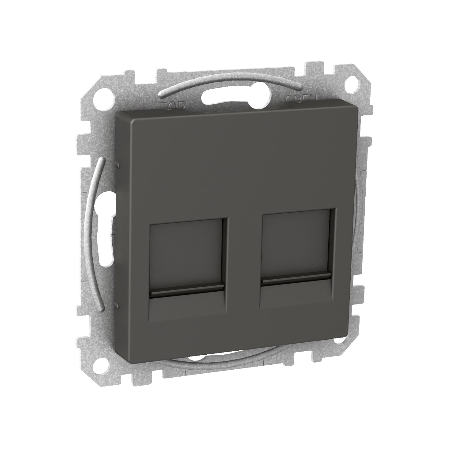 Schneider Electric - Exxact senterplate 2 x Keystone sort, antrasitt