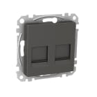 Schneider Electric - Exxact senterplate 2 x Keystone sort, antrasitt