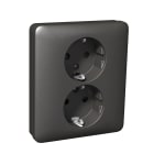Schneider Electric - Exxact dobbel stikk med jord, barnevern og ramme, hurtigklemme, innfelt montering, 16A IP21 ant
