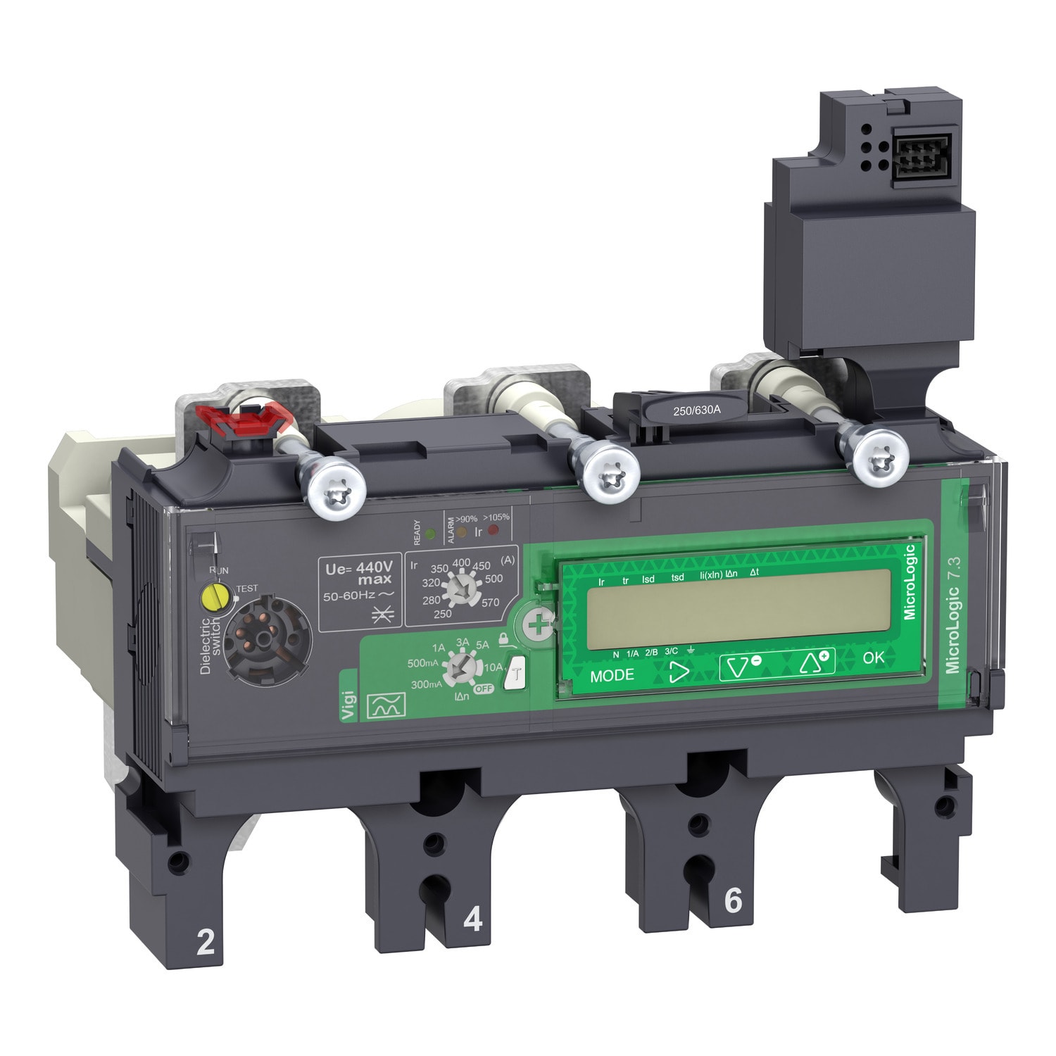 Schneider Electric - Vern for Effektbryter ComPacT NSX630-elektronisk-energimåling-jordfeil-Micrologic 7.3E 570A 3p