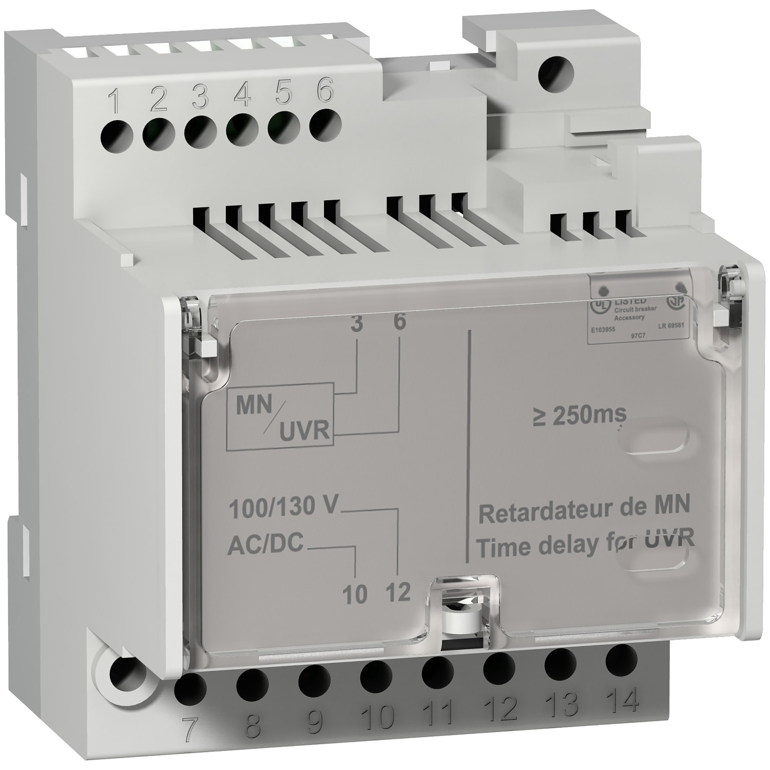 Merlin Gerin - Justerbar Tidsforsinkelse nullspenningsspole MN 100/130VAC/DC Masterpact MTZ