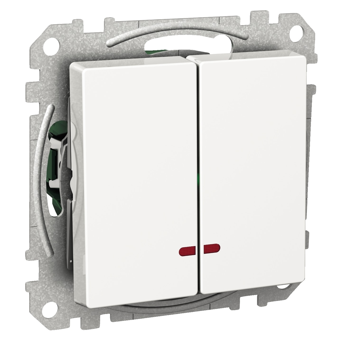 Schneider Electric - Exxact bryter trykknapp 5 kronevender med lys hurtigklemme hvit
