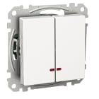 Schneider Electric - Exxact bryter trykknapp 5 kronevender med lys hurtigklemme hvit