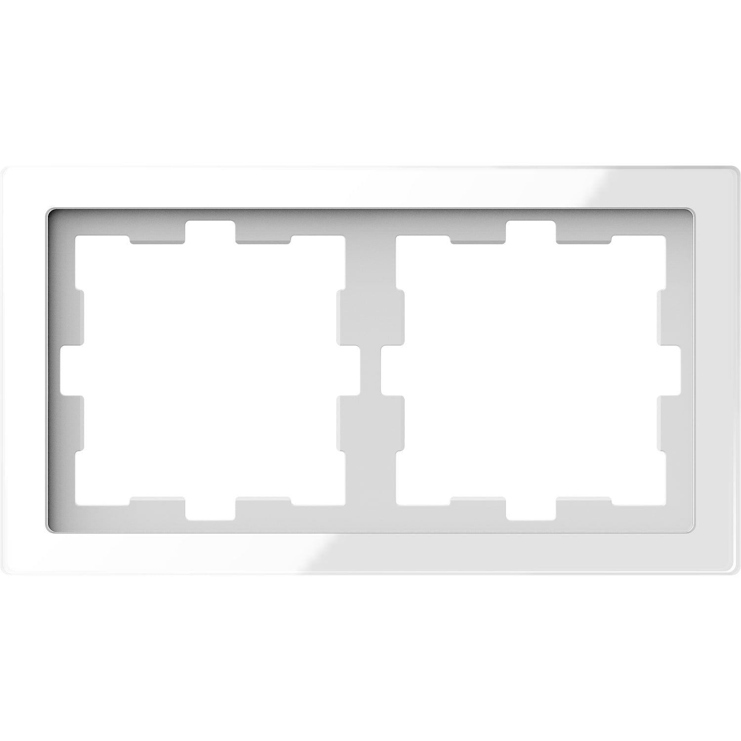 Schneider Electric - 2-hulls glassramme Crystal Whi
