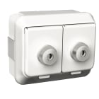 Schneider Electric - Exxact dobbel stikk IP44 for påvegg montasje. Med kraftig lås i lokkene