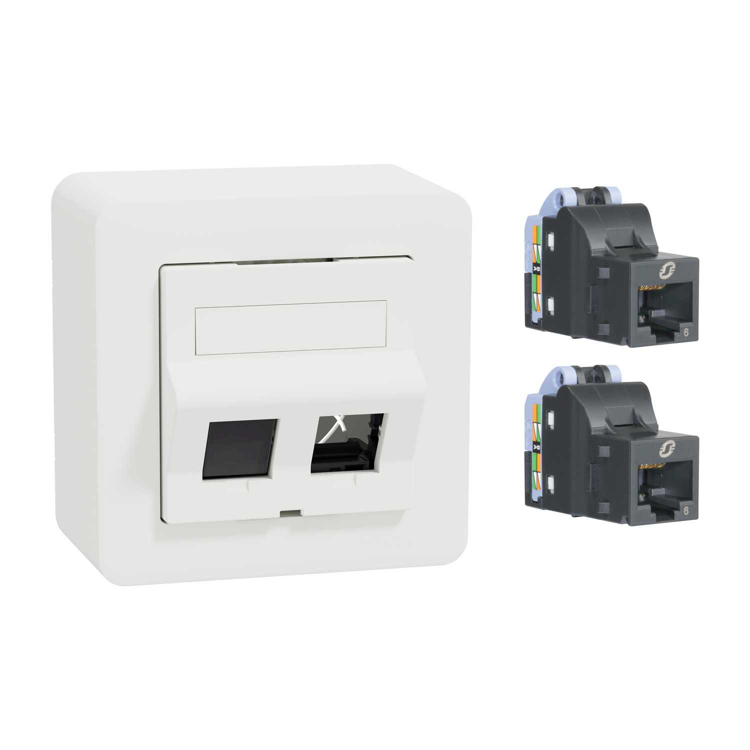 Schneider Electric - Påvegguttak S1/Keystone k6 UTP