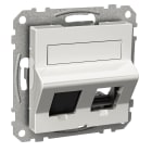 Schneider Electric - Exxact senterplate - universal for S-One og keystone - for 2 uttak - vinklet - hvit