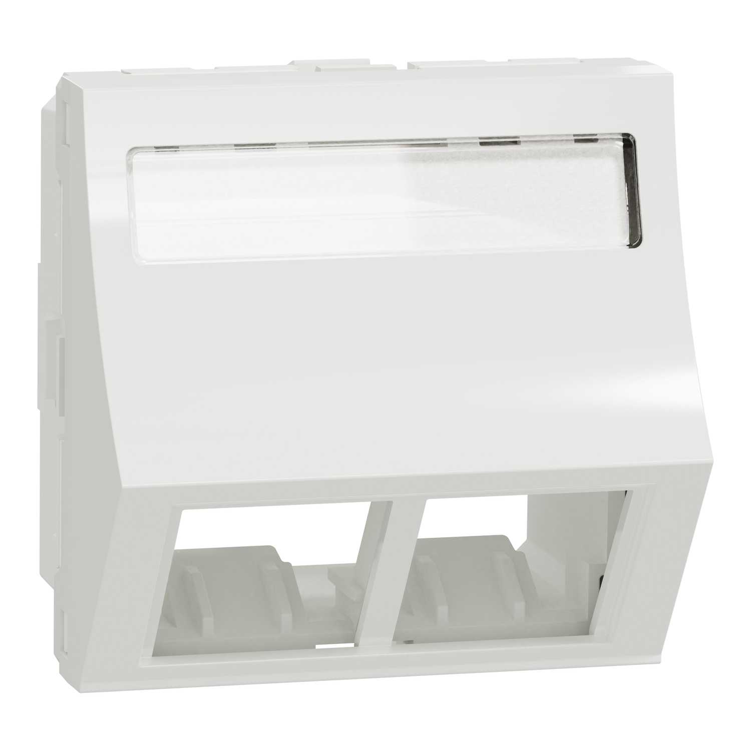 Schneider Electric - RJ45 - Dobbel Senter Plate DPM - skrå - Hvit