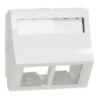 Schneider Electric - RJ45 - Dobbel Senter Plate DPM - skrå - Hvit