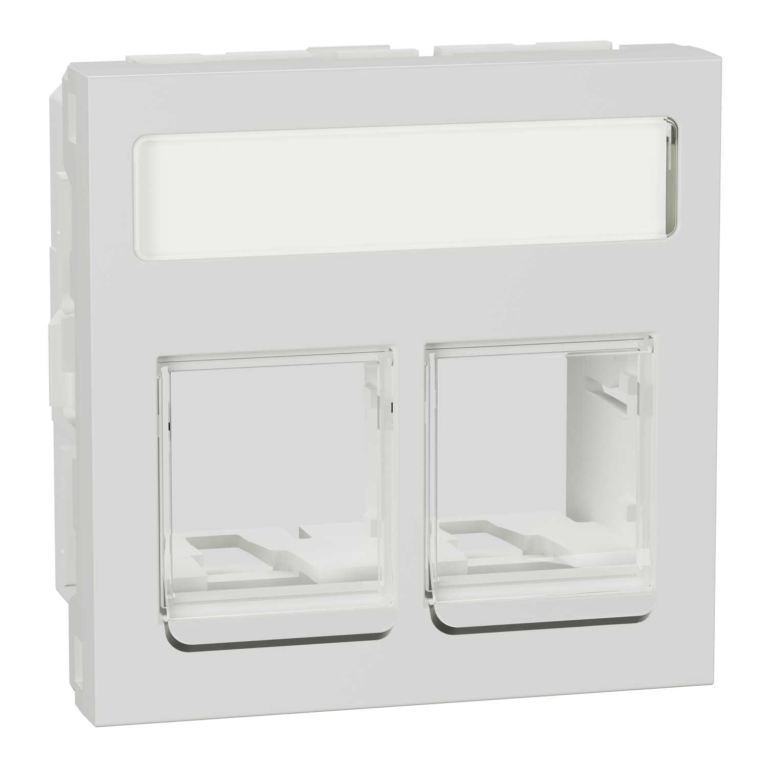 Schneider Electric - RJ45 - Dobbel Senter Plate DPM - rett - Hvit