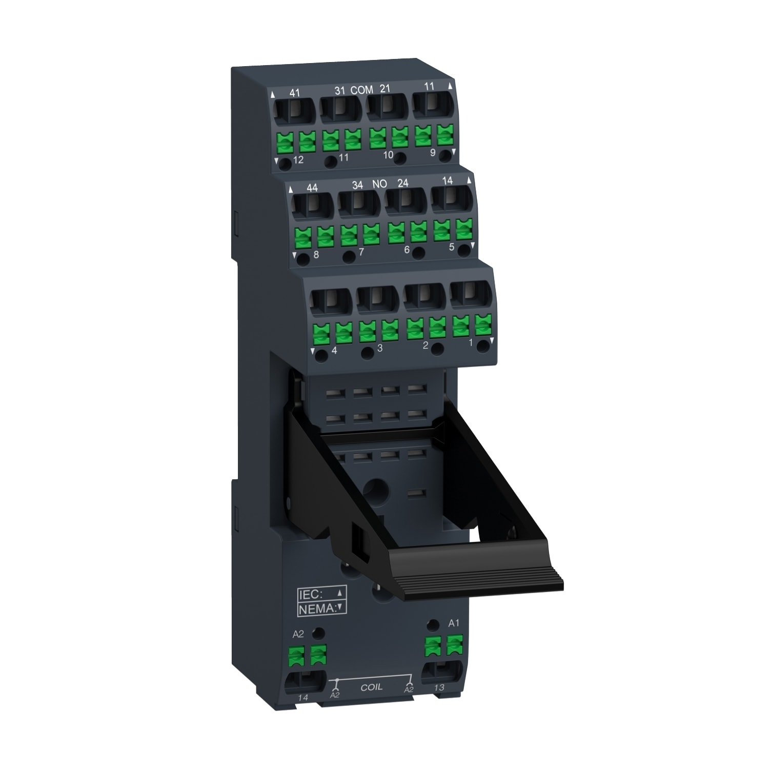 Schneider Electric - Zelio sokkel med push-in fjærklemmer for RXM reléer med 2 eller 4 kontakter
