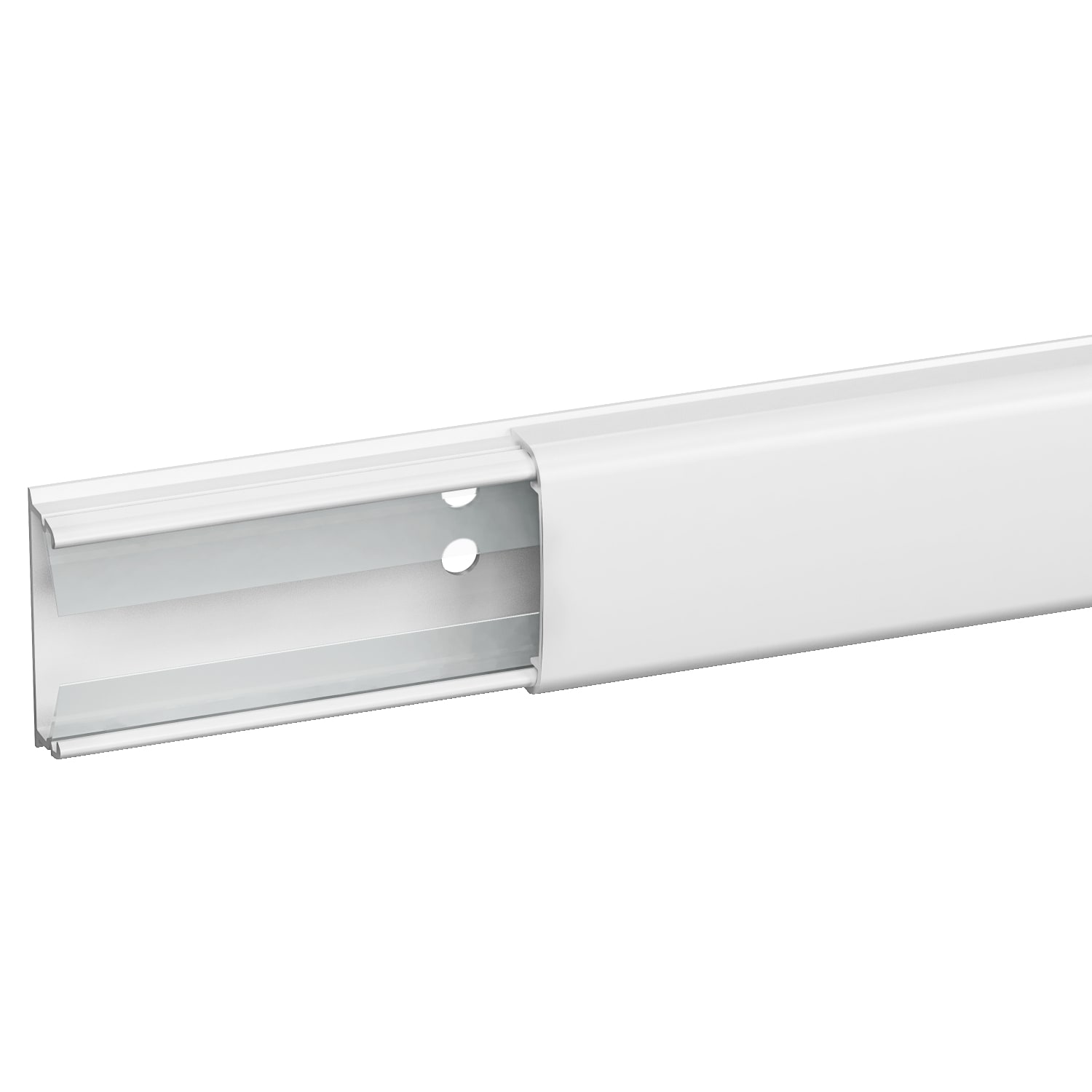 Schneider Electric - OptiLine Minikanal 12x30mm, 1 Rom, PVC, Renhvit, Med innebygd kabelholder