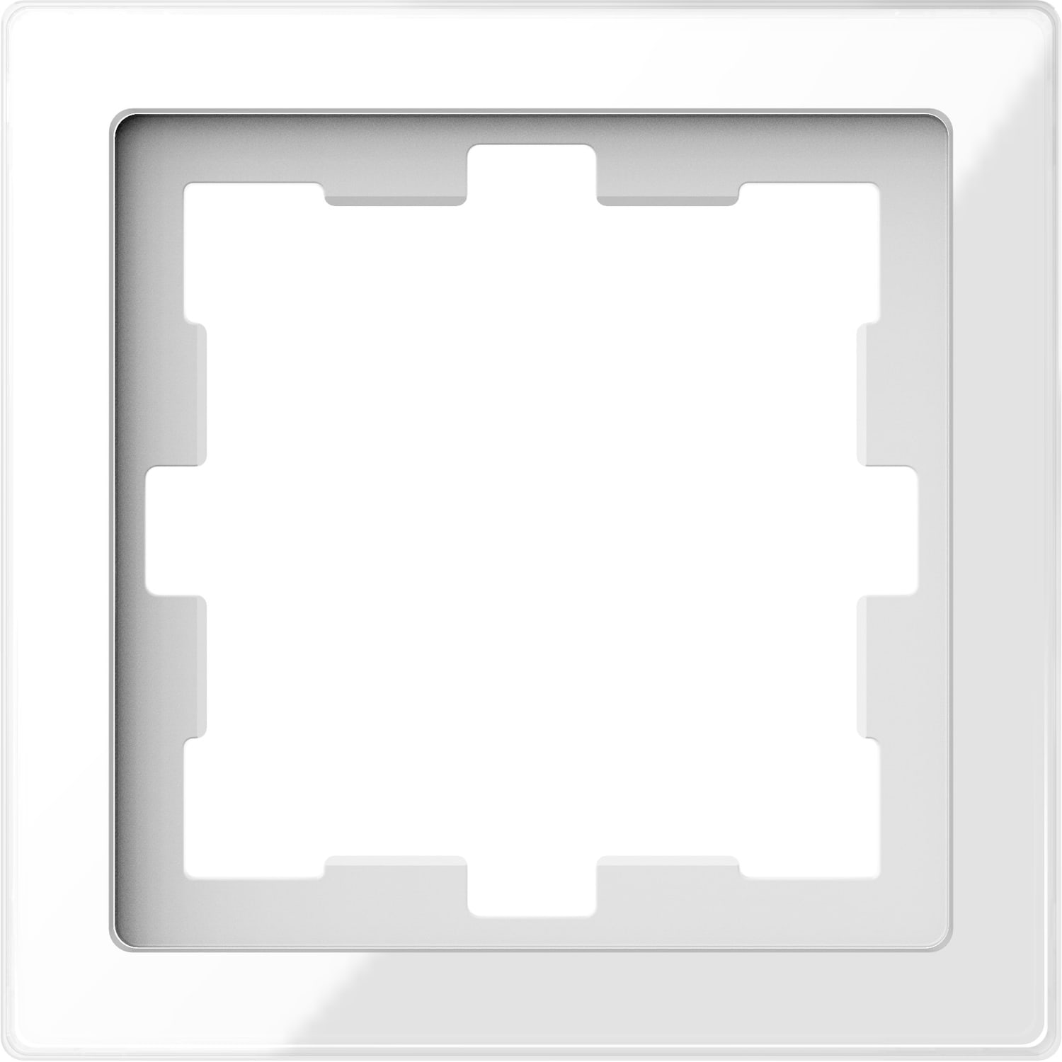 Schneider Electric - D-Life 1-hulls glassramme i Crystal White utførelse - for innsats 71x71mm