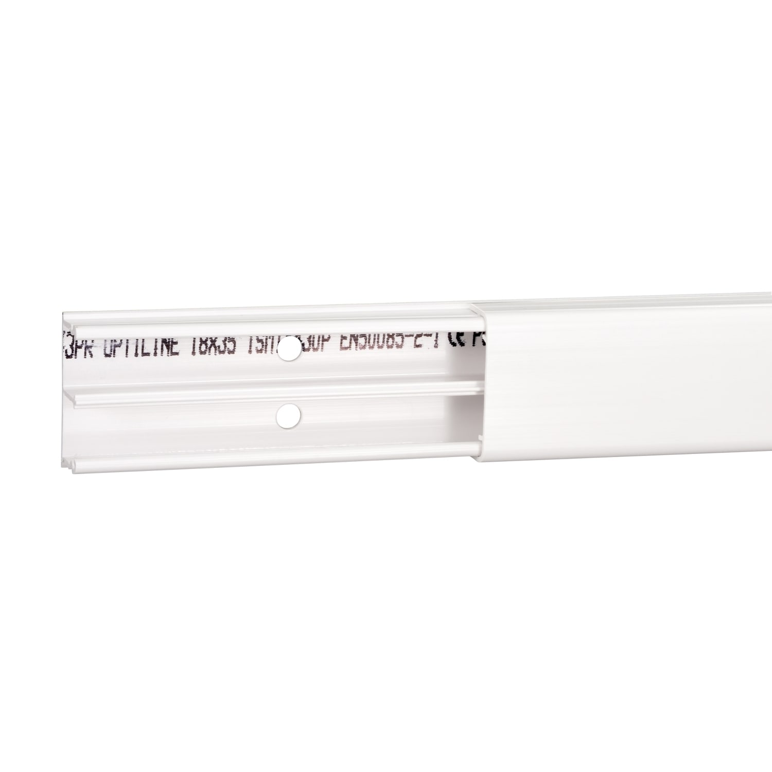 Schneider Electric - OptiLine Minikanal 18x35mm Halogenfri, 2 Rom, PC/ABS, Renhvit