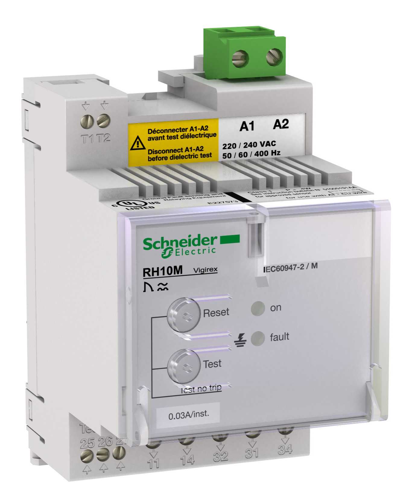 Schneider Electric - Jordfeilrele RH10M 380/415VAC 300mA