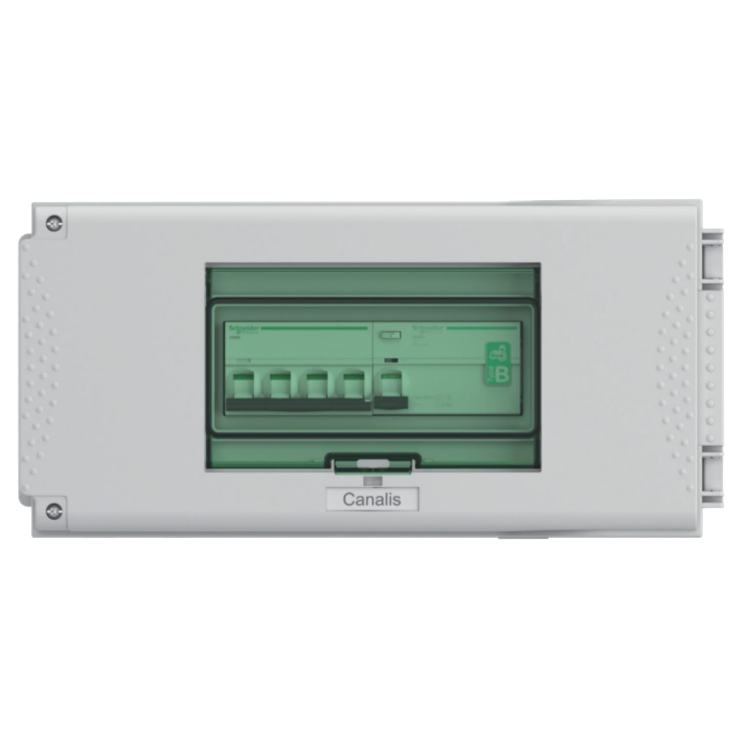 Schneider Electric - Uttaksboks med vern for EVlink-montering på Canalis KN-skinne for 3,7 kW ladestasjon-2P-20A