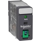 Schneider Electric - RXG pluggrelé med låsbar testknapp og innebygget LED og 1 C/O kontakt på 10A og 48 VDC forsyning