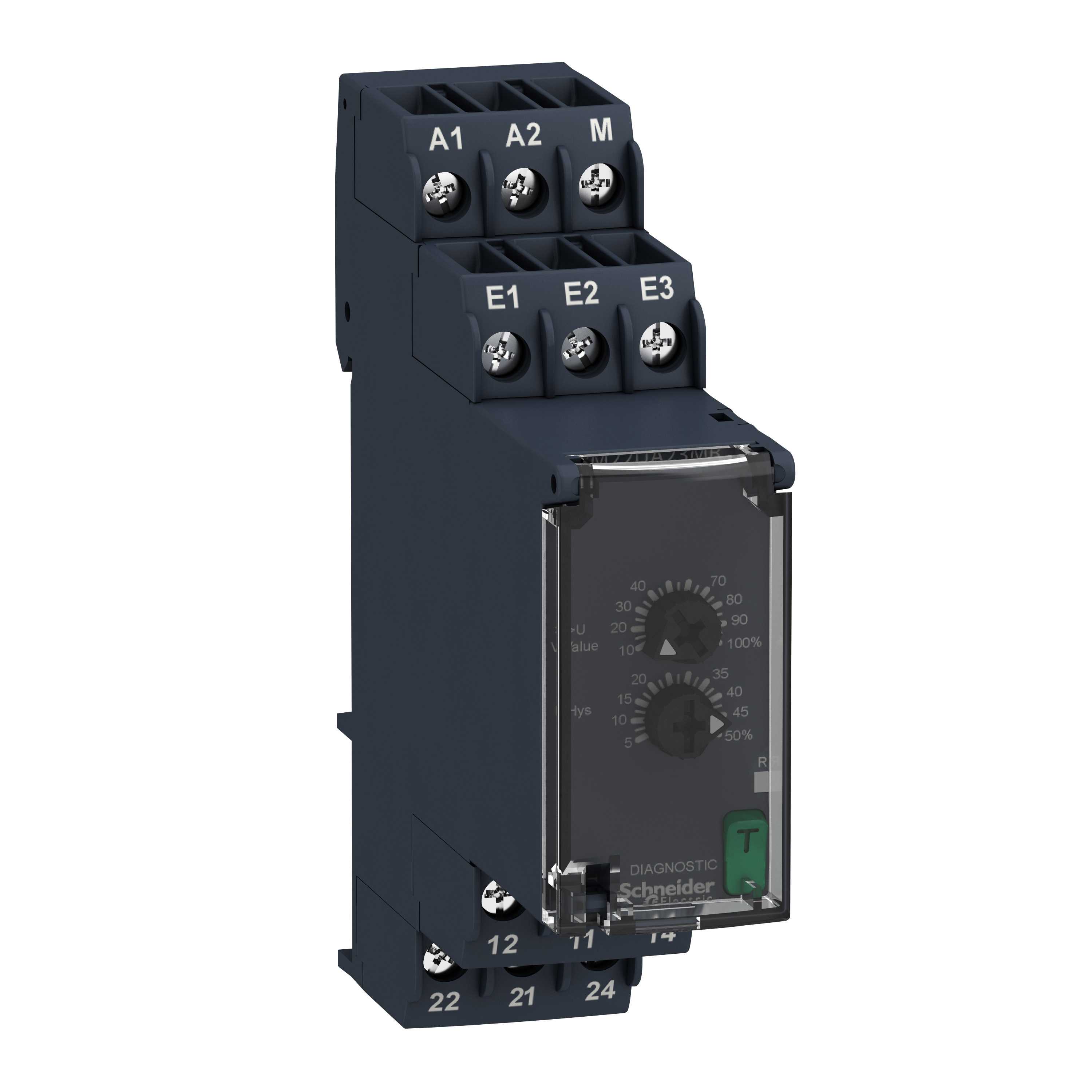 Schneider Electric - Kontrollrelé for overspenning 15..500 VAC/DC 2 C/O 8A 24-240 VAC/DC