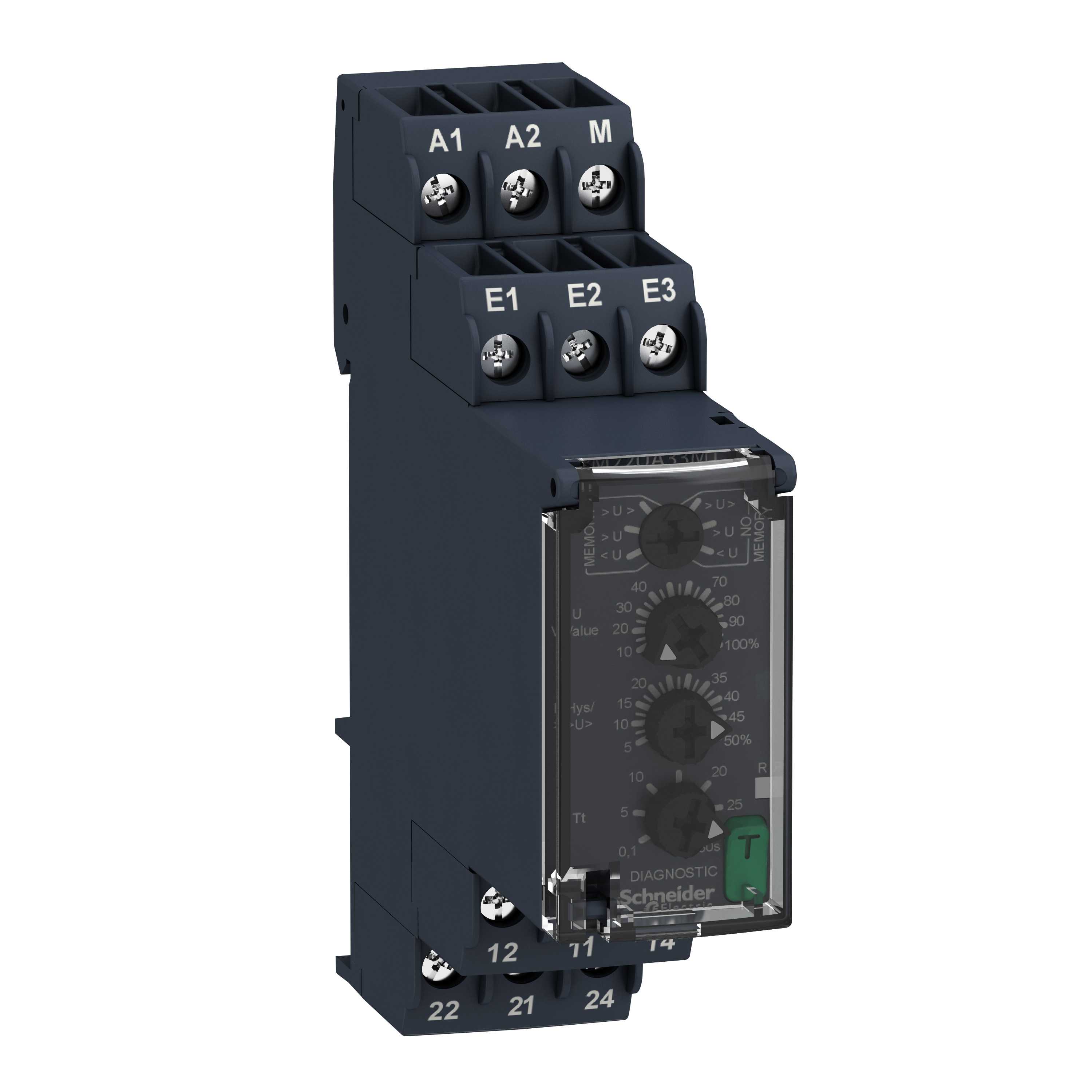 Schneider Electric - Kontrollrelé for under-/overspenning 15..500 VAC/DC 2 C/O 8A 400 VAC